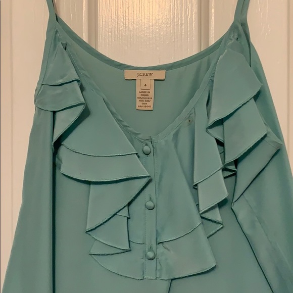 J.Crew Turquoise Ruffle Tank - Picture 2 of 5